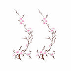 Cherry Blossom Iron-On Embroidery Patches – 2Pcs Floral Appliqué Embroidery Iron-On Patch Richie's Pink1