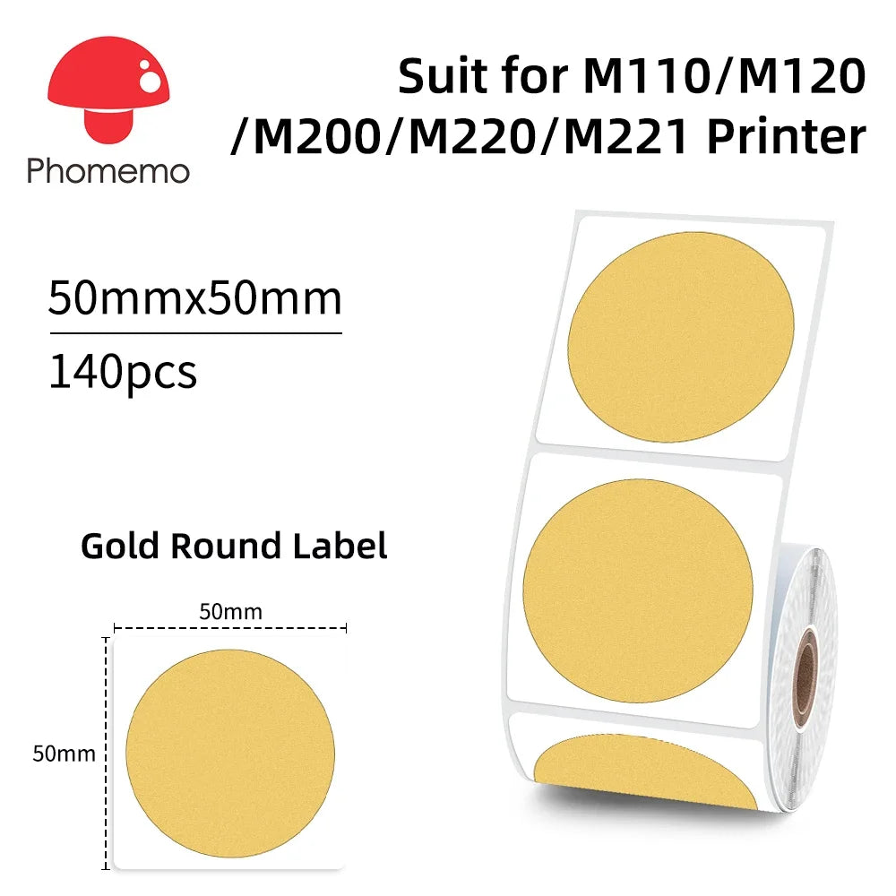 Waterproof Thermal Labels 40x30mm for Phomemo M110 M200 Printers Thermal Label Roll Richie's XY-GD5050-140