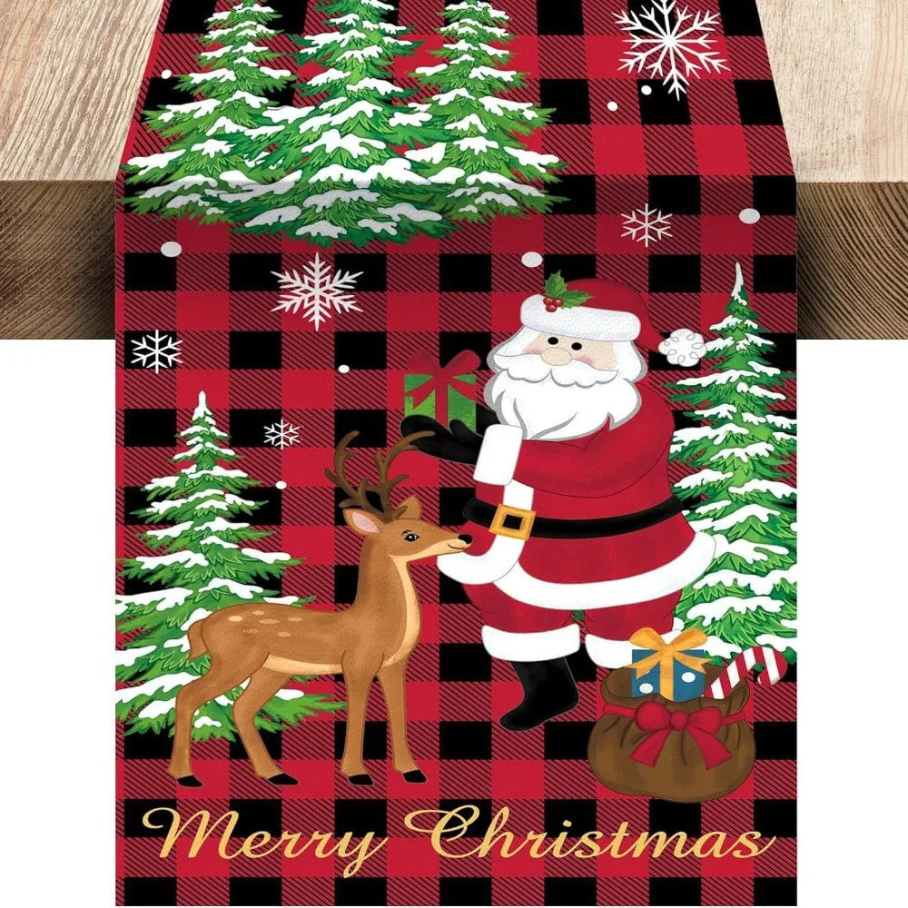 Christmas Table Runner Santa Snowman Elk Holiday Décor 120x33cm Christmas Table Runner Richie's 9