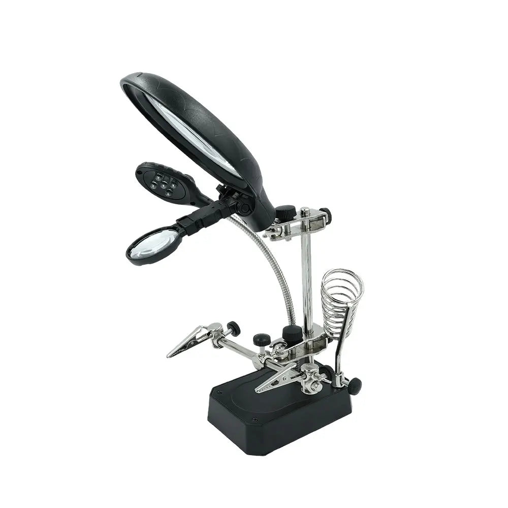 10X Magnifying Soldering Station – 5 LED Lights & 2 Clamps Soldering Magnifier Station Richie's TE-800