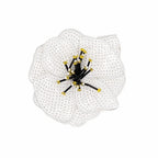 3D Handmade Beaded Flower Sew-On Patch – Colorful Sequin Applique Sew-On Applique Patch Richie's White