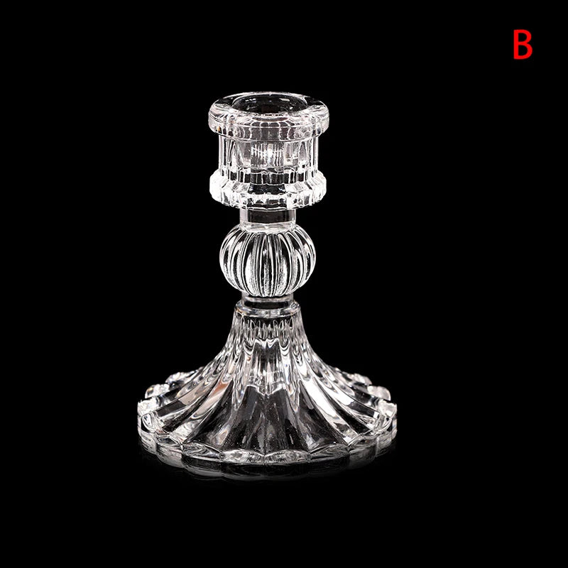 Retro Crystal Glass Candlestick Holder – Wedding & Home Décor Glass Candle Holder Richie's B