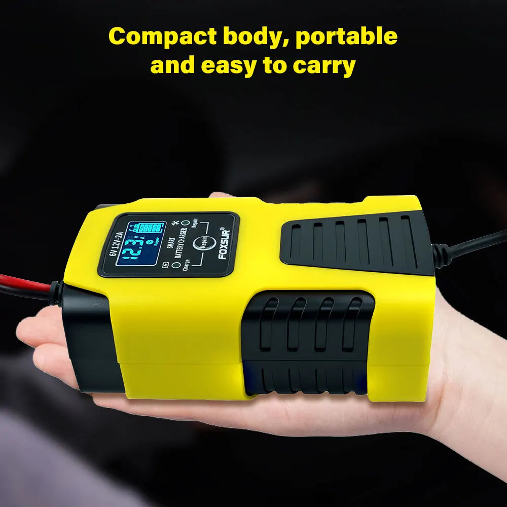 6V/12V 2A Automatic Car Battery Charger LCD – AGM GEL Calcium Battery Charger Richie's