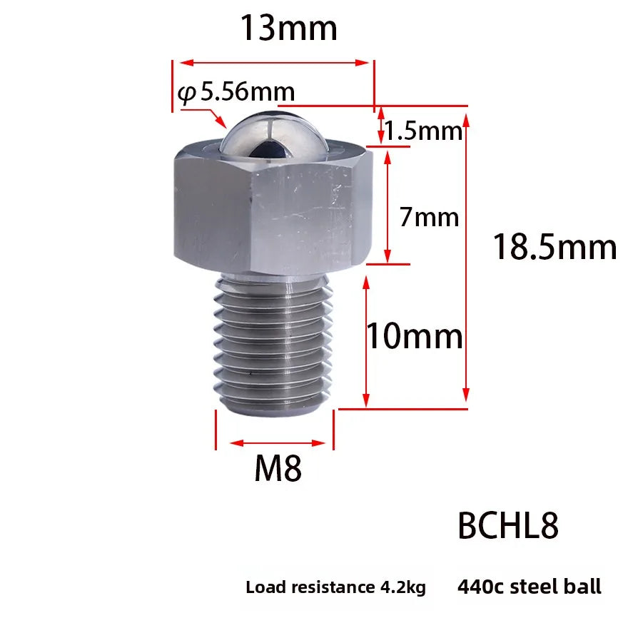 M5–M20 Universal Ball Hex Bolt – Conveyor Roller Connector Hex Bolt Connector Richie's BCHL8 440C QDE02-8