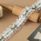 1 Yard Pleated Bow Lace Trim Ribbon – Handmade Fabric DIY Lace Trim Ribbon Richie's Color4 L