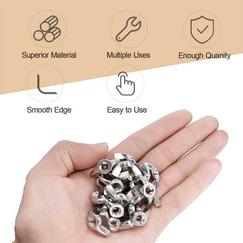 304 Stainless Steel Butterfly Wing Nuts M3–M12 | 2, 5 & 10 Pack Wing Nuts Richie's