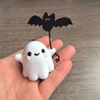 Halloween Ghost & Bat Resin Statue – Spooky Tabletop Decor Halloween Resin Statue Richie's