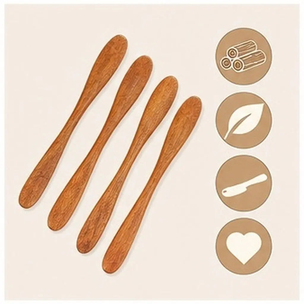 4-Piece Wooden Butter & Jam Spreader Knives – Natural Wood Wood Spreader Knives Richie's
