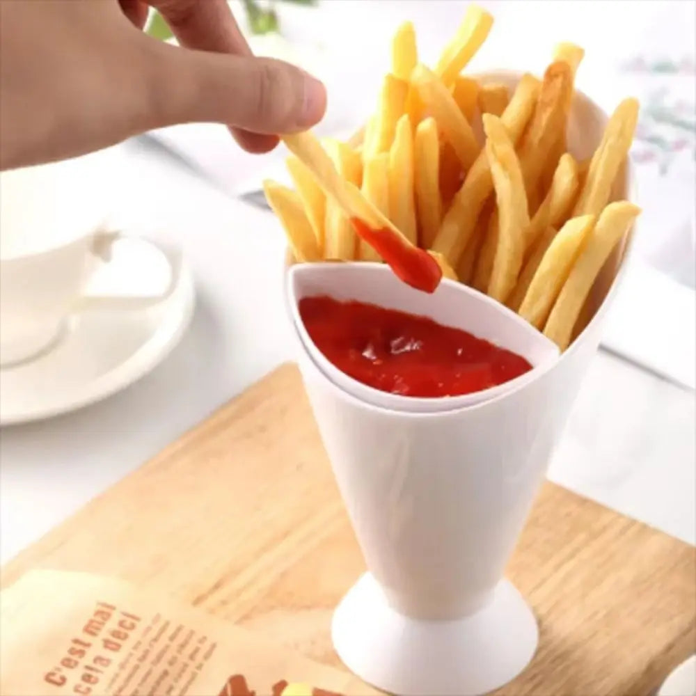 2-in-1 French Fries Snack Cup – Slanted Dipping Cup Snack Serving Cup Richie's
