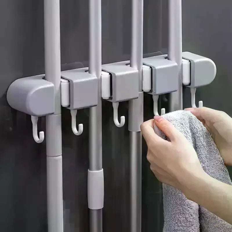 Wall Mounted Mop Holder – No-Drill Hook Storage Rack Wall Storage Rack Richie's