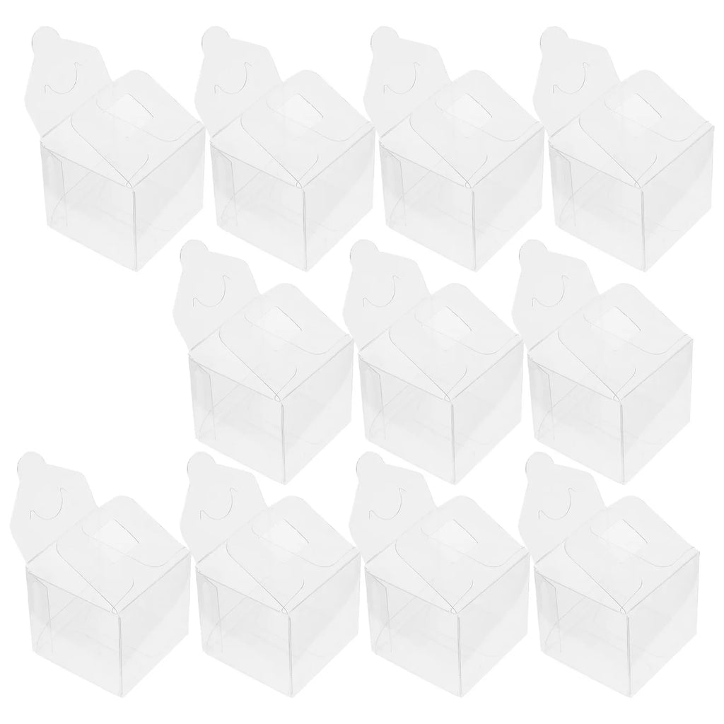 10Pcs Clear PVC Candy Boxes Square Plastic Favor Packaging Party Favor Boxes Richie's