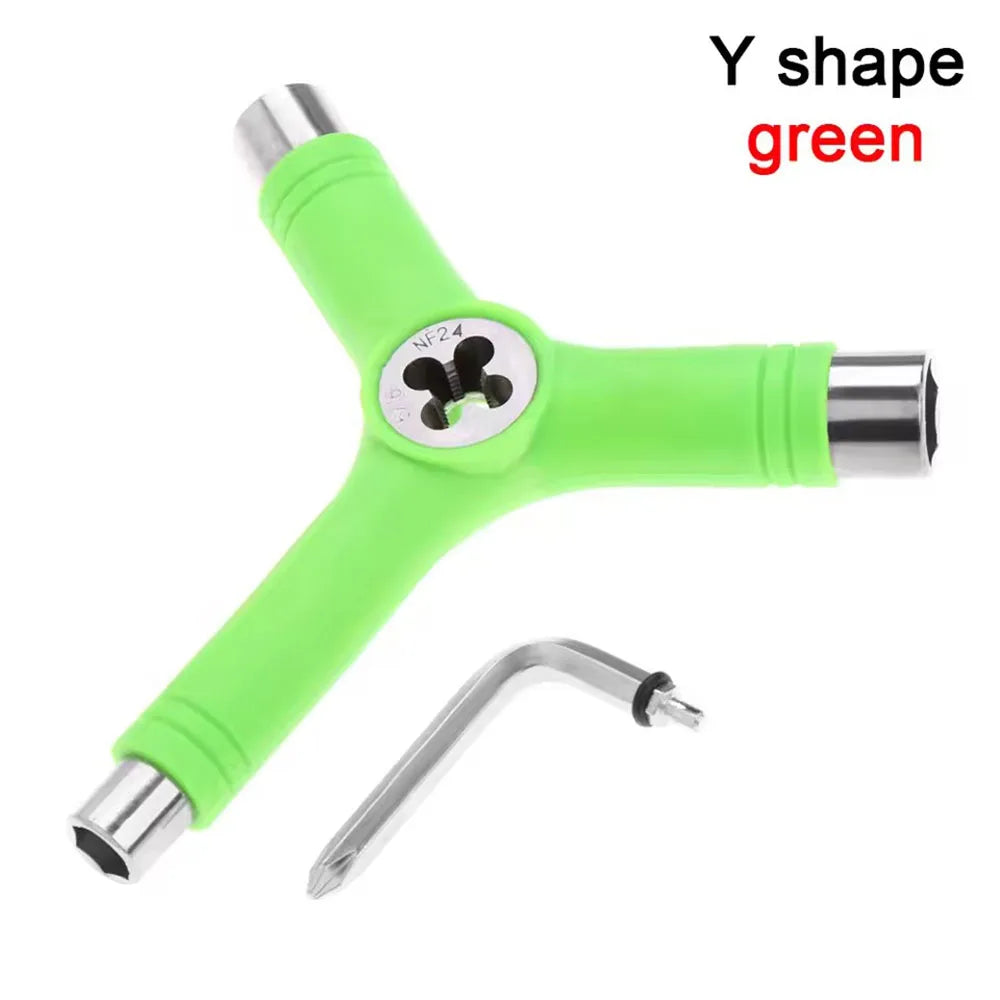 Y-Type All-In-One Skateboard Multi-Tool Wrench & Screwdriver Skateboard Multi-Tool Richie's green