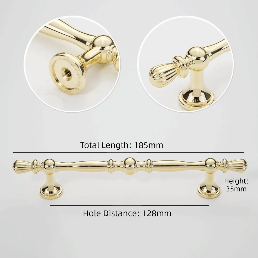 Zinc Alloy Cabinet Drawer Handle – Nordic Gold Black Silver Cabinet Door Handle Richie's Gold 2