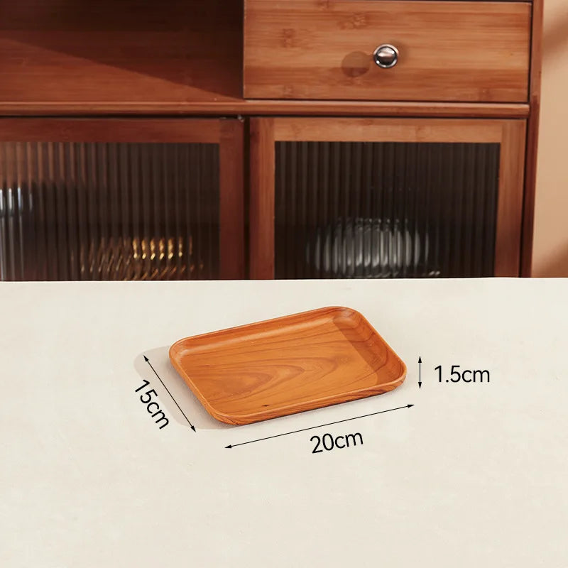 Wood Grain PP Plastic Serving Tray – Tea, Coffee & Food Serving Tray Richie's 20x15x1.5cm