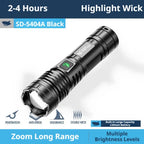 2000LM Tactical LED Flashlight USB-C Rechargeable Zoomable Torch Tactical Flashlight Richie's