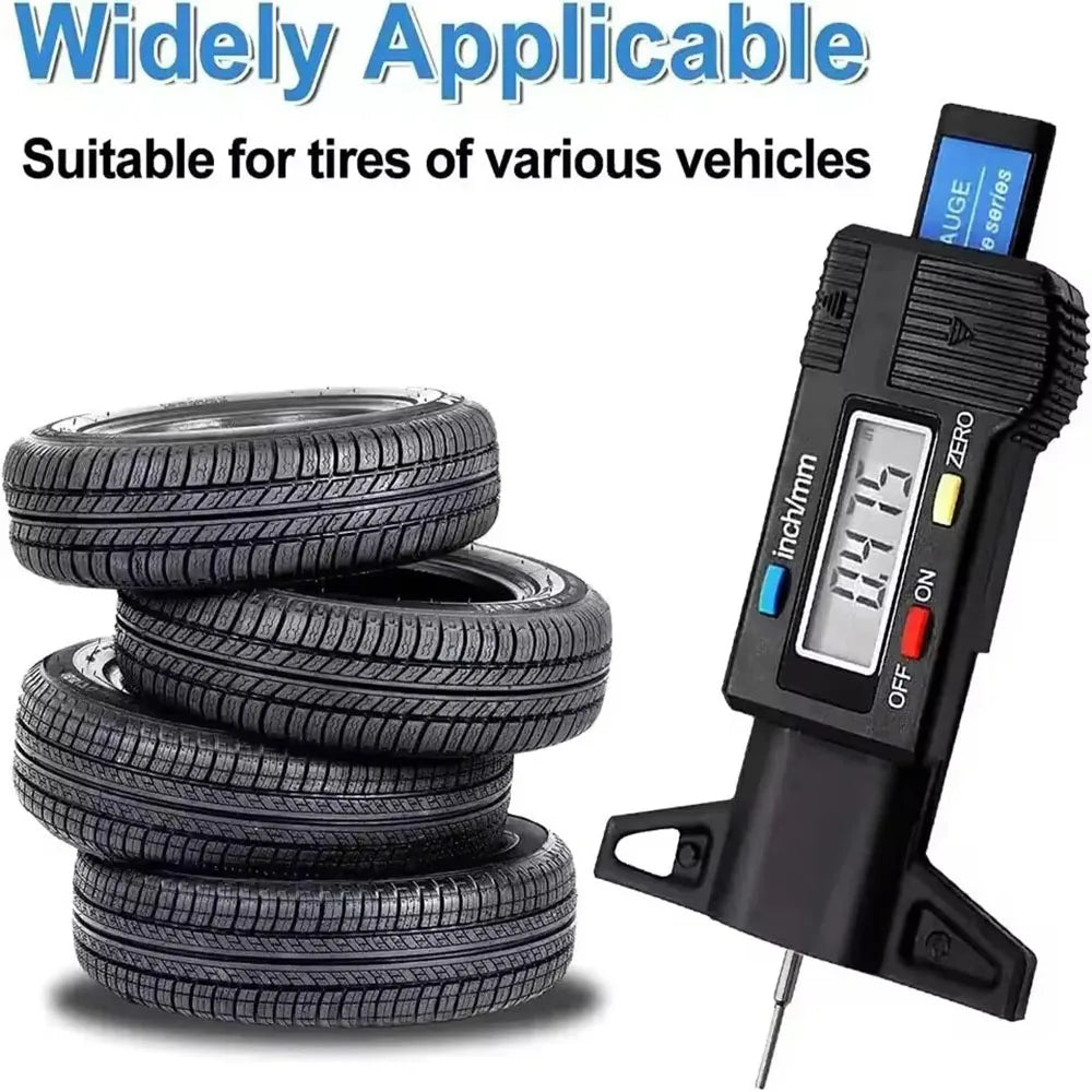 Digital LCD Tire Tread Depth Gauge Caliper 0–25mm Car Tool Tire Tread Gauge Richie's