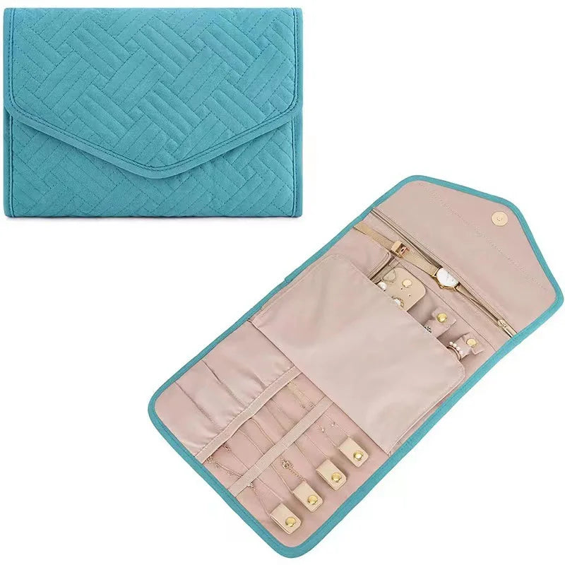 Foldable Travel Jewelry Organizer Bag – Necklaces & Rings Jewelry Travel Organizer Richie's L-15.5x22cm blue
