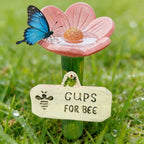 Bee Watering Station Flower Design Butterfly Bath Bowl Garden Garden Pollinator Feeder Richie's