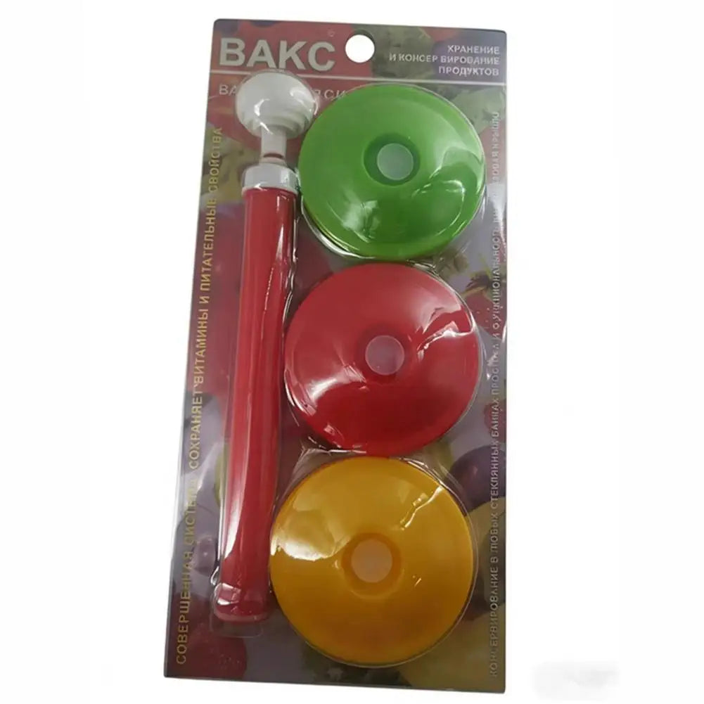 Vacuum Sealer Jar Lids & Manual Pump | Reusable Mason Jar Lids Vacuum Jar Lid Set Richie's 1 set