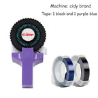CIDY Mini Handheld Label Maker 3D Embossing Typewriter Machine Handheld Label Maker Richie's purple