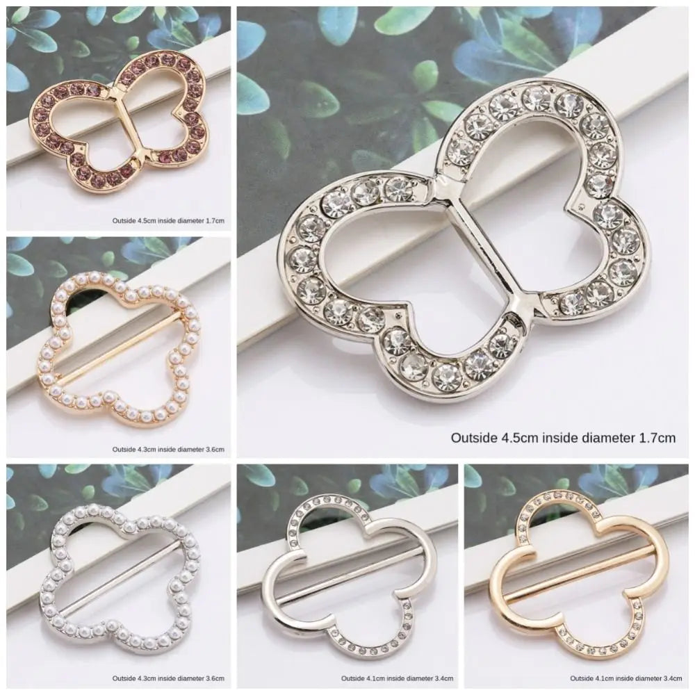 Pearl Rhinestone Scarf Ring Clip & Shirt Buckle for Women Scarf Ring Clip Richie's