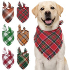 Plaid Dog Bandana with Tassel Edges – Washable Pet Scarf Dog Bandana Richie's