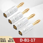 Gold-Plated Brass 4mm Banana Plugs Solderless Speaker Connectors Speaker Banana Plugs Richie's D-B1-17 2 pair