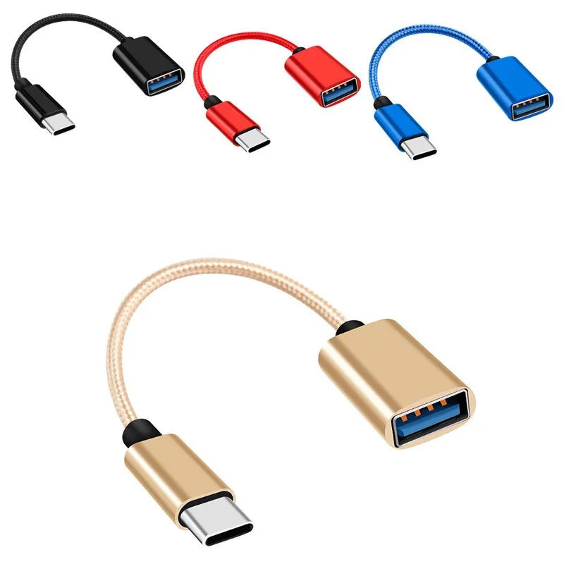 Type-C to USB 2.0 OTG Braided Adapter Cable | 5 Colors USB OTG Adapter Cable Richie's