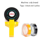 CIDY Mini Handheld Label Maker 3D Embossing Typewriter Machine Handheld Label Maker Richie's yellow