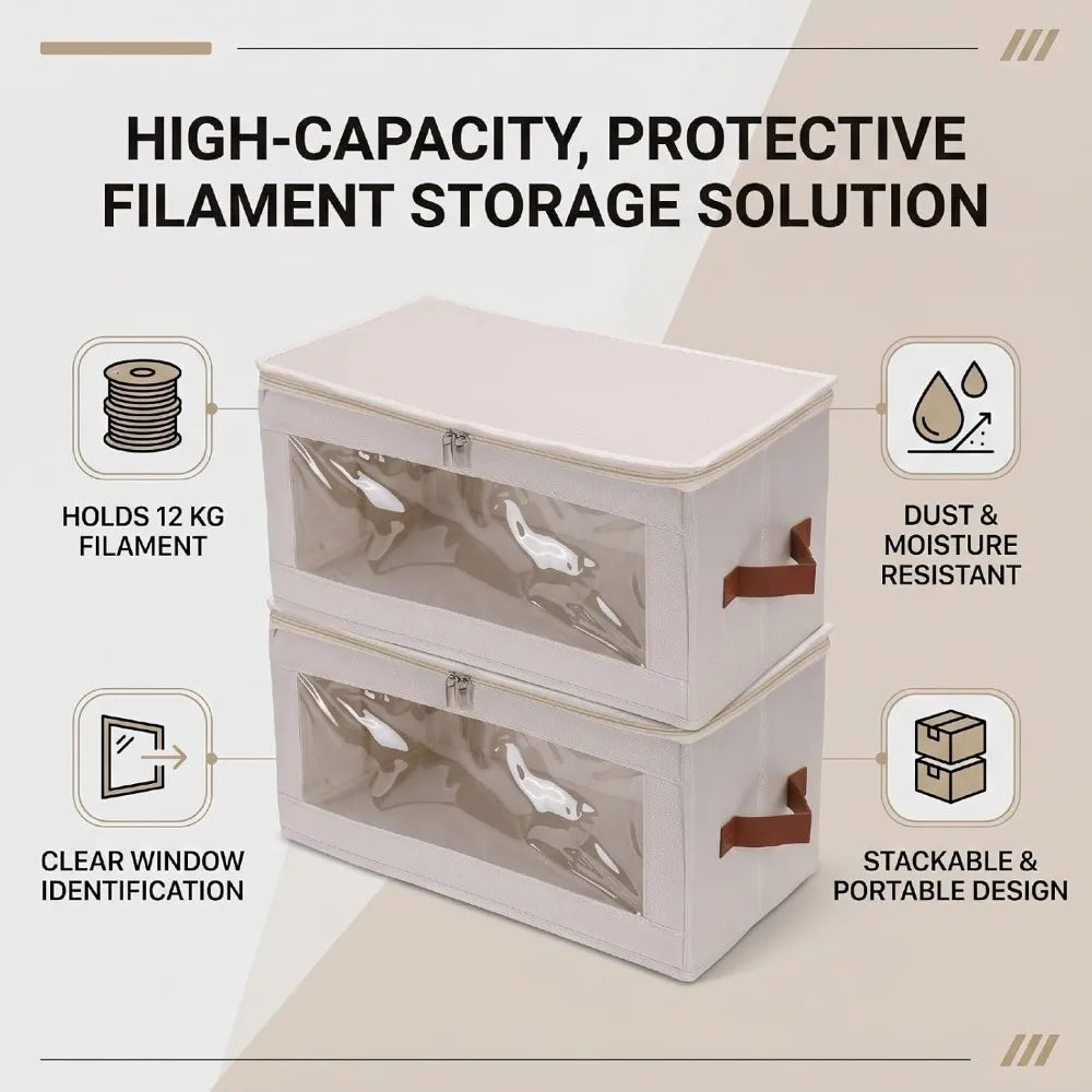 Foldable 3D Filament Storage Box – Waterproof, Holds 12 Spools Filament Storage Box Richie's