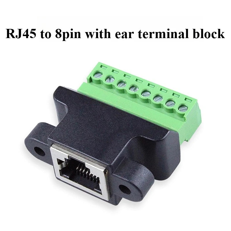 RJ45 to 8-Pin Screw Terminal Block Connector for CCTV DVR Network Terminal Adapter Richie's B Female 1PCS