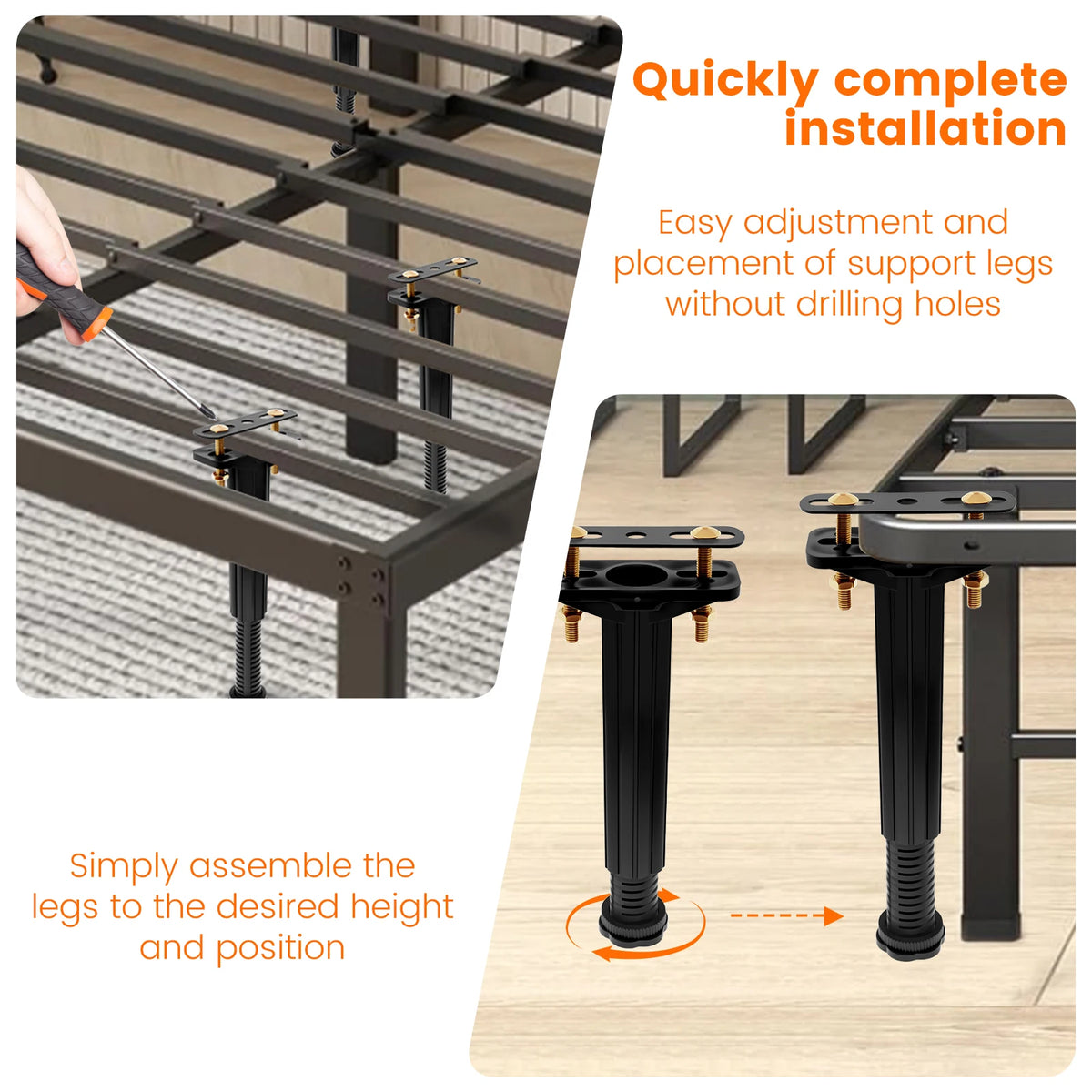 Adjustable Bed Center Support Legs 19–32cm | 6/4pcs Set Bed Support Legs Richie's