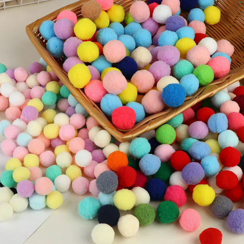 100 Pcs Fluffy Pom Poms 10–30mm | Kids DIY Craft Supplies DIY Craft Supplies Richie's