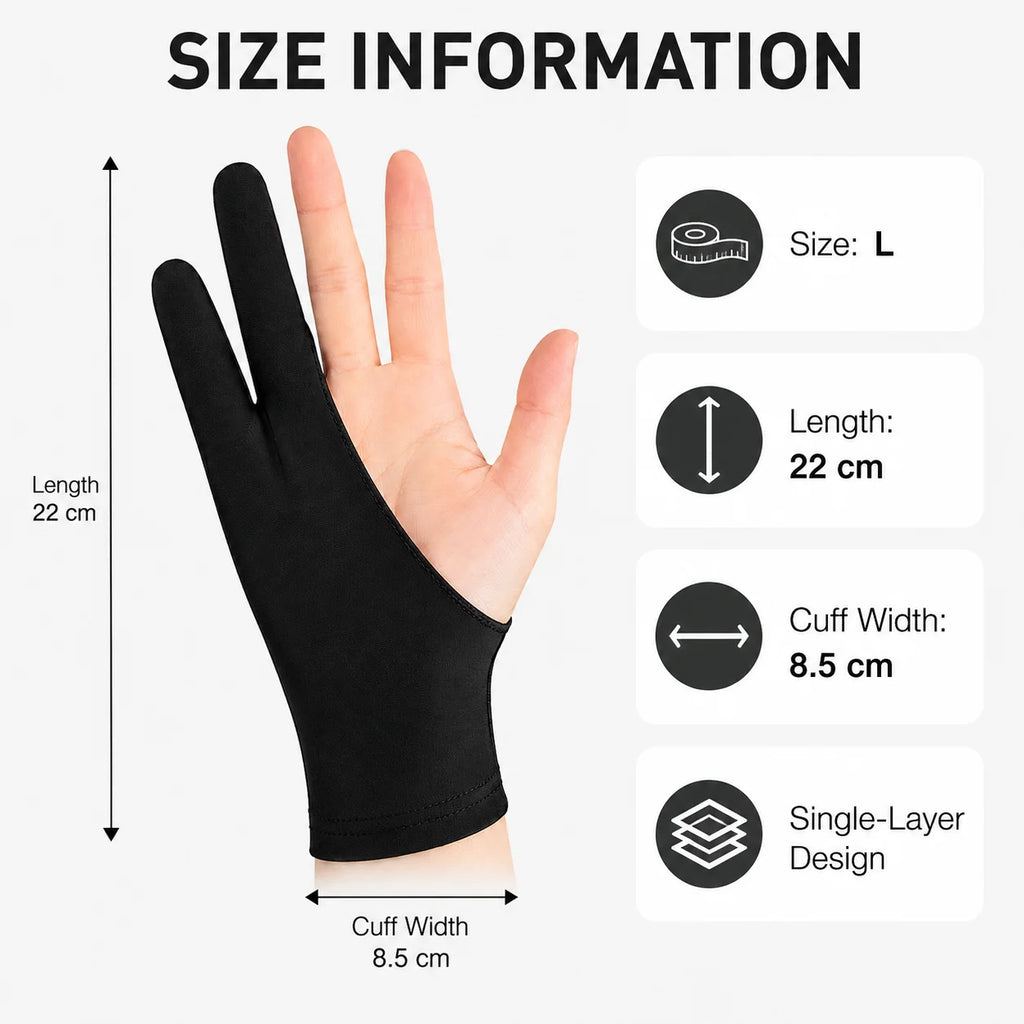 Artist Two-Finger Drawing Gloves – Smudge-Proof Tablet Gloves Artist Drawing Gloves Richie's