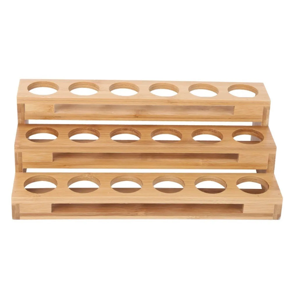 Wooden 3-Tier Essential Oil Display Rack – 18-Hole Organizer Essential Oil Rack Richie's Wood
