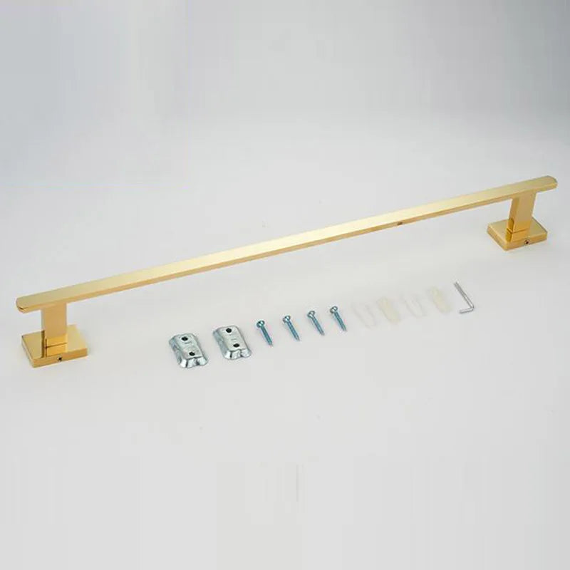 Gold Plated Brass Bathroom Hardware Set – 4 Pcs Towel Bar & Accessories Bathroom Hardware Set Richie's