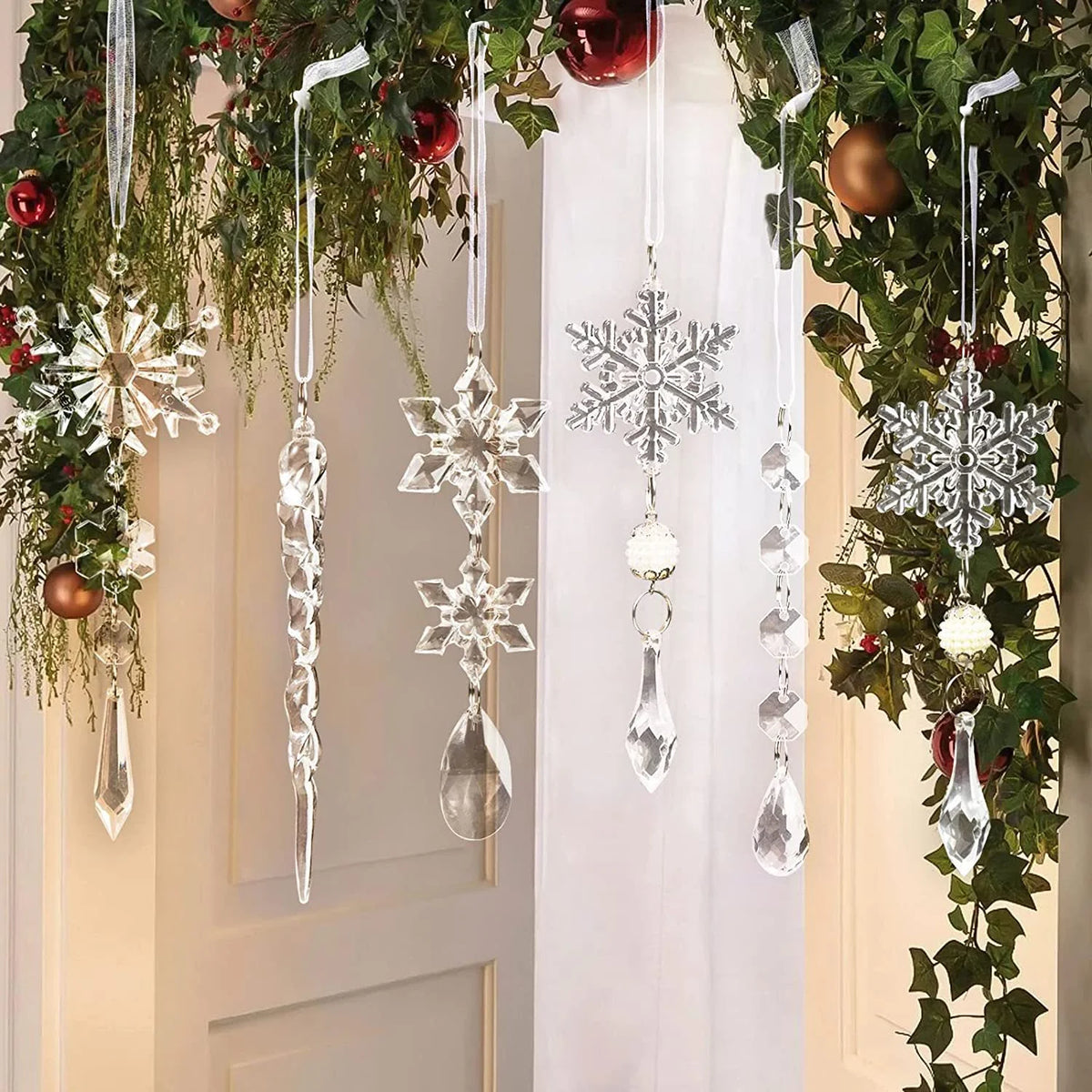 10pcs Acrylic Fake Ice Cone Snowflake Christmas Decorations Christmas Ornaments Richie's