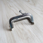 8.5cm Square Kiss Lock Purse Frame – Silver Beaded Clasp DIY Purse Frame Hardware Richie's