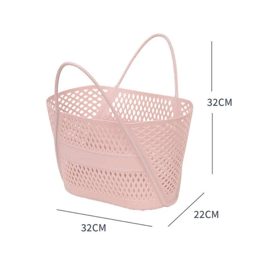 PP Hollow Bathroom Storage Basket – Large Capacity Laundry Hamper Bathroom Storage Basket Richie's Pink