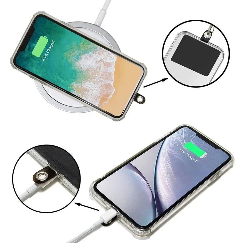 Universal Phone Lanyard Tether Tab Cards – Matte Transparent PVC Phone Lanyard Tab Richie's