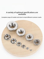 304 SS Hex Flange Nuts M3–M8 Anti-Loosening Serrated Hex Flange Nuts Richie's