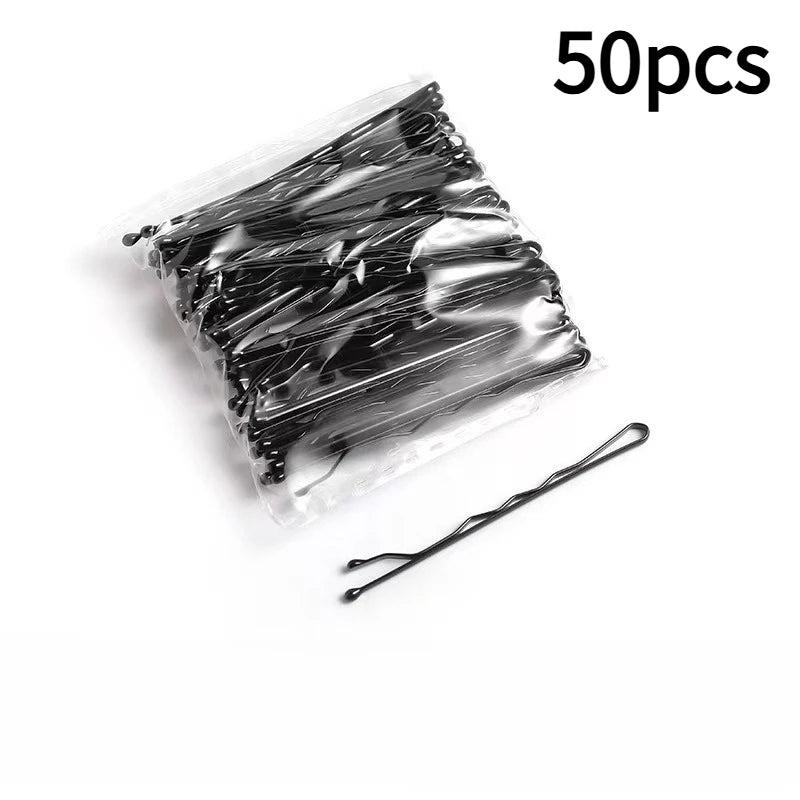 50pcs Wave Hair Clips – Barrettes for Women, Salons & Weddings Hair Clips Barrettes Richie's black - 50pcs