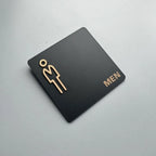 3D Acrylic Restroom Door Sign 15x15cm – Universal Bathroom Sign Door Sign Plate Richie's