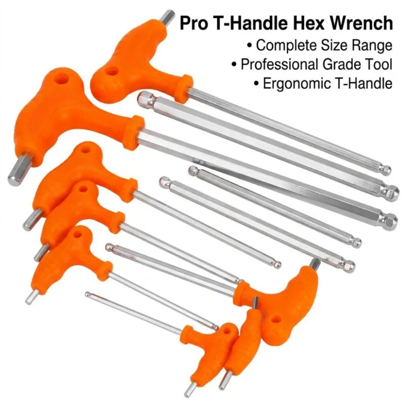 T-Handle Allen Wrench Set 2.5–14mm Metric Hex Keys | 9-Piece Hex Key Wrench Set Richie's
