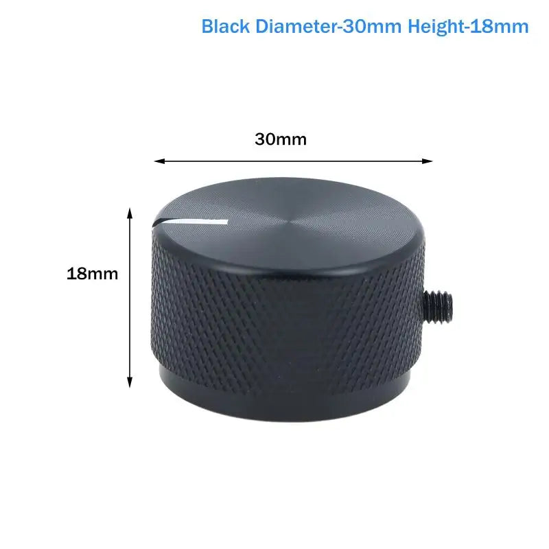 Aluminum Potentiometer Knob 20mm 30mm – Black & Silver Potentiometer Knob Richie's 30x18x6mm Black None