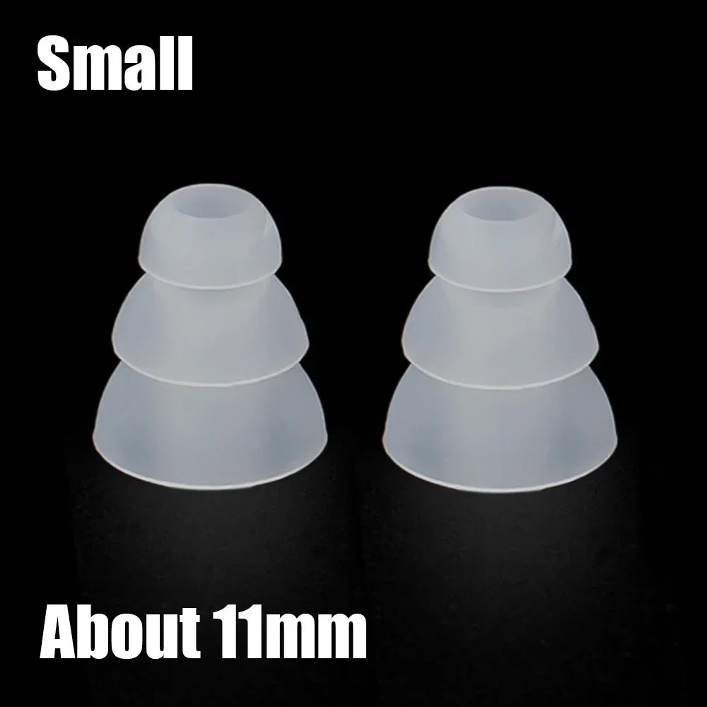 3-Layer Silicone Eartips S/M/L – Anti-Slip Earphone Replacement Caps Earphone Eartips Richie's Small 1 Pair