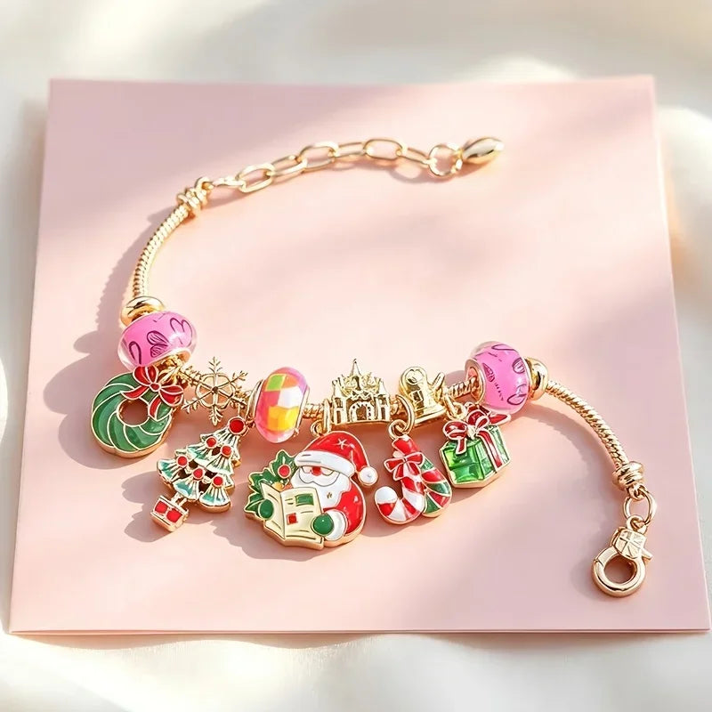 Women's Adjustable Gold Snake Bead Bracelet | Christmas Gift Holiday Charm Bracelet Richie's