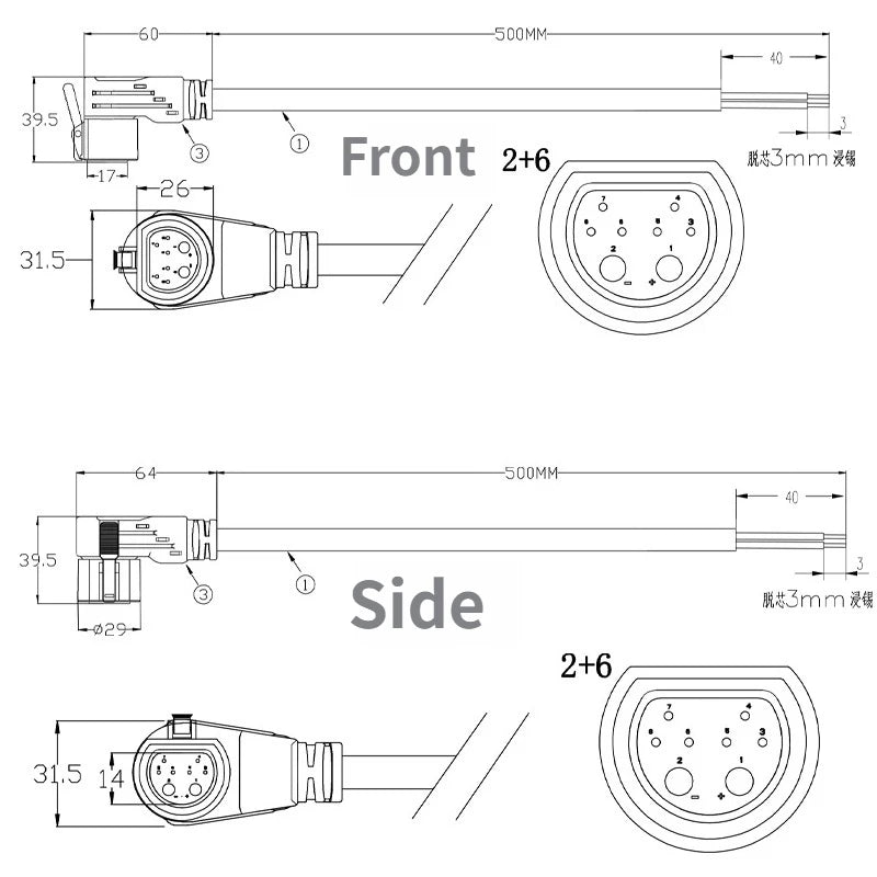 Iron Tower M28 Male Elbow EV Charging Waterproof Connector EV Charging Connector Richie's
