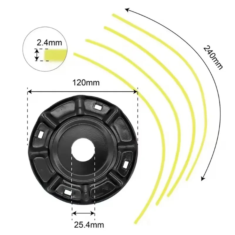4-Line Steel Grass Trimmer Head Brushcutter Replacement Part Trimmer Head Richie's
