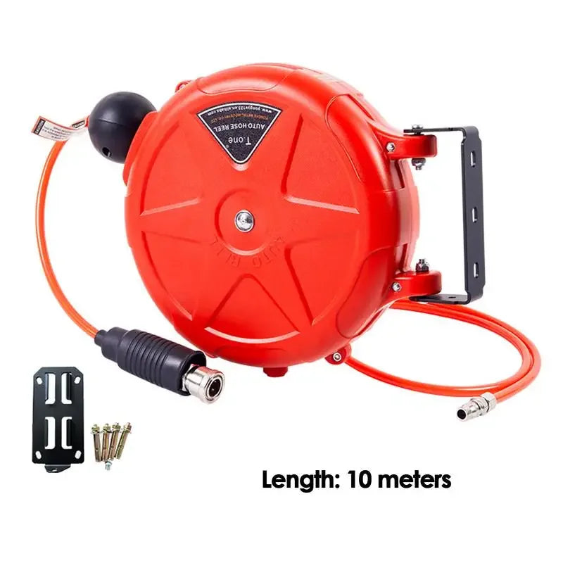 Automatic Rewind Air Hose Reel 10m Wall Mounted Swivel Bracket Air Hose Reel Richie's RED